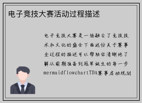 电子竞技大赛活动过程描述